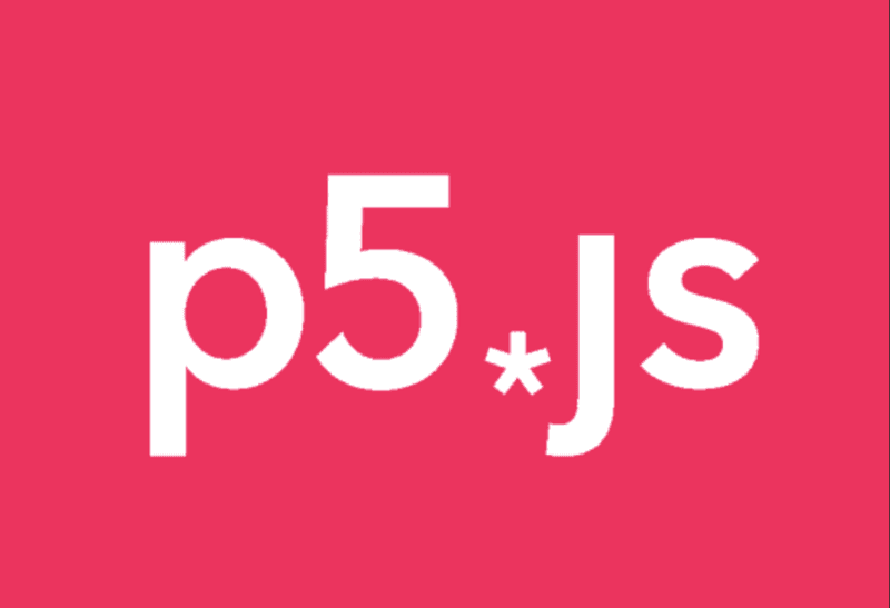 p5.js logo on a pink background